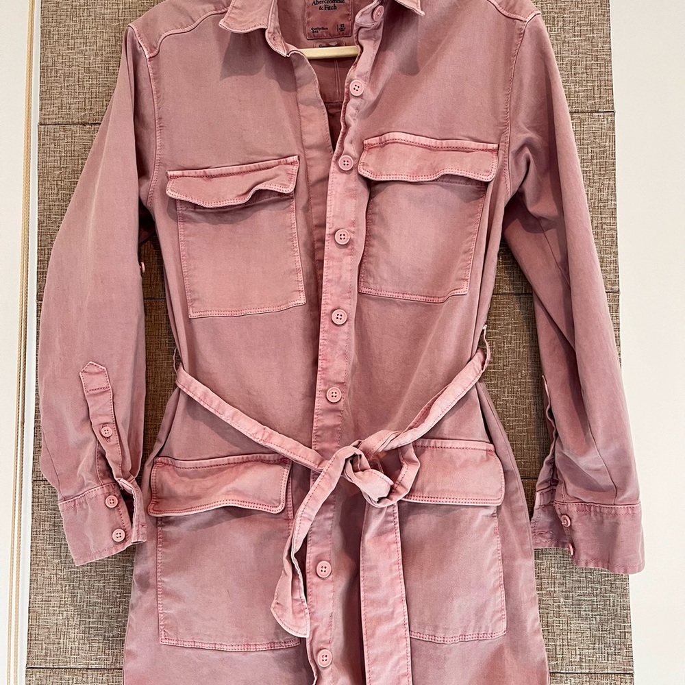 Abercrombie & Fitch Distressed Pink Shirt/Dress/Jacket - Picture 4 of 5